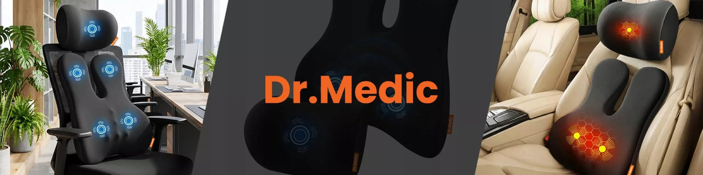 2 viename automobilio ir biuro pagalvė su masažuokliu ir šildymu DR.MEDIC