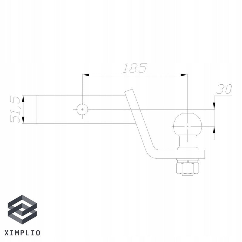 JAV vilkimo kablio adapteris automobiliams iš JAV 52x52mm (-30mm)