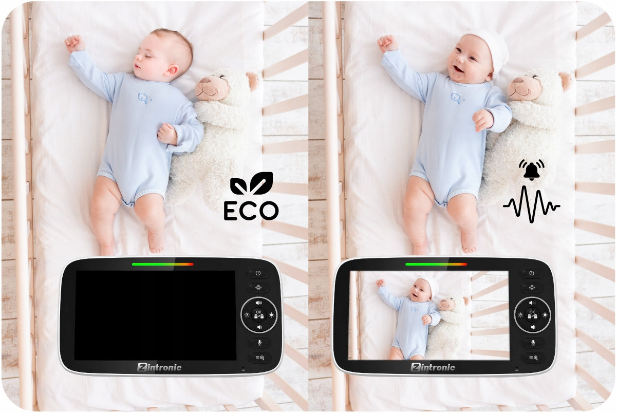 Elektroninė sukama kūdikio auklė "Baby Monitor" 5" kamera + ekranas tiesioginei peržiūrai