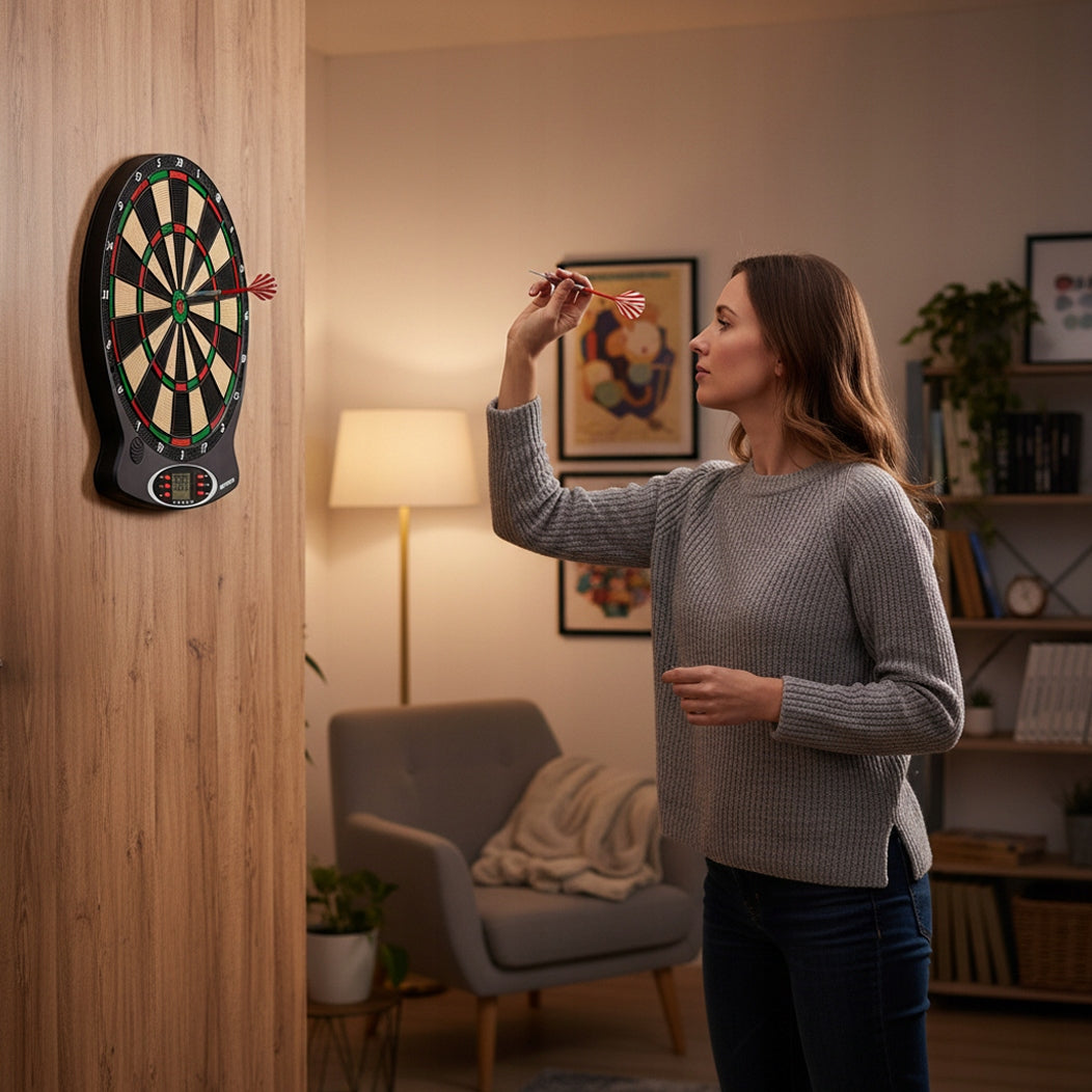 ELEKTRONINĖ DART'O LENTA METEOR 18 žaidimų 159 variantų 8 žaidėjų LCD