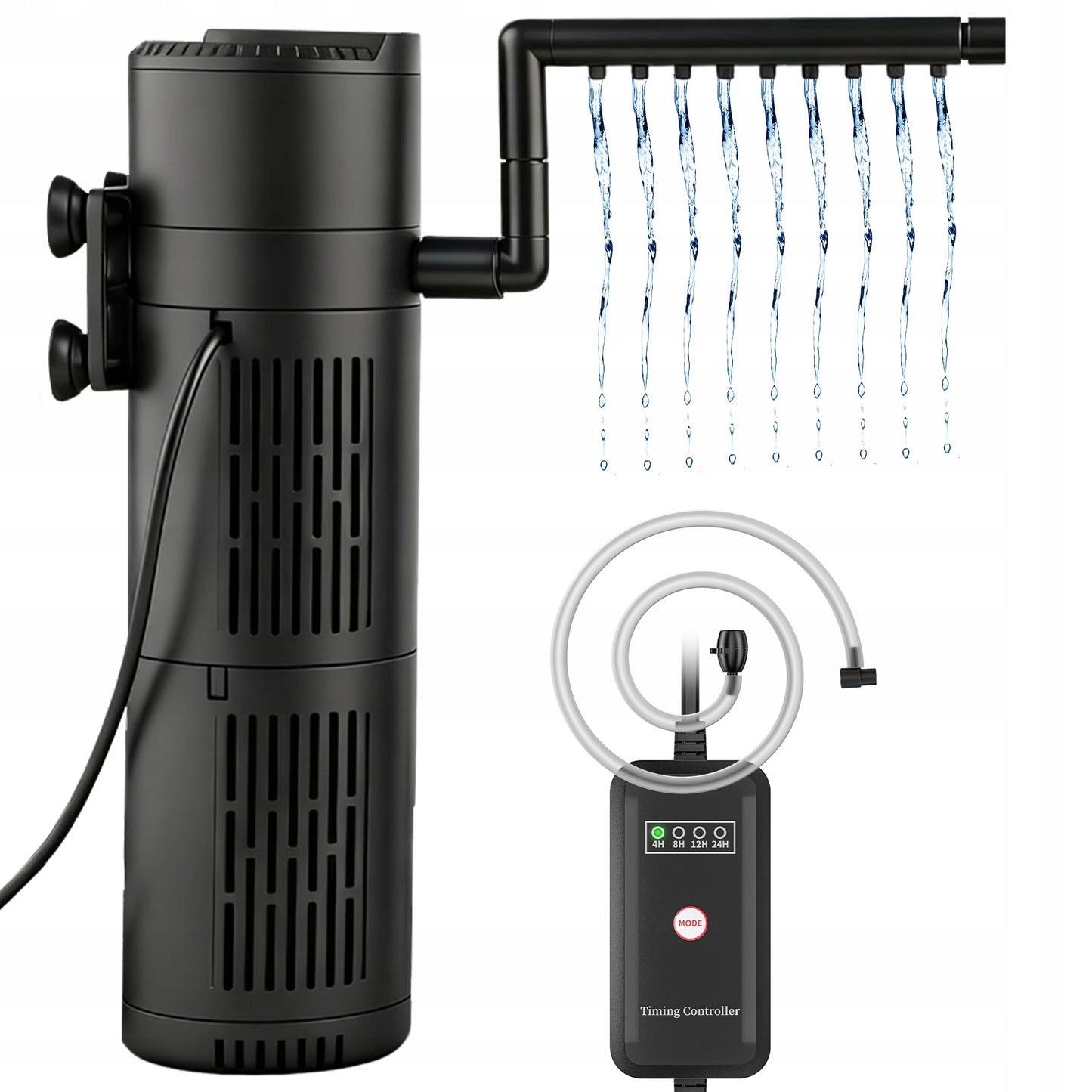 5W1 BIOLOGINIS VIDINIS FILTRAS AKVARIUMUI IKI 150L 500l/h SU UV-C LEMPA