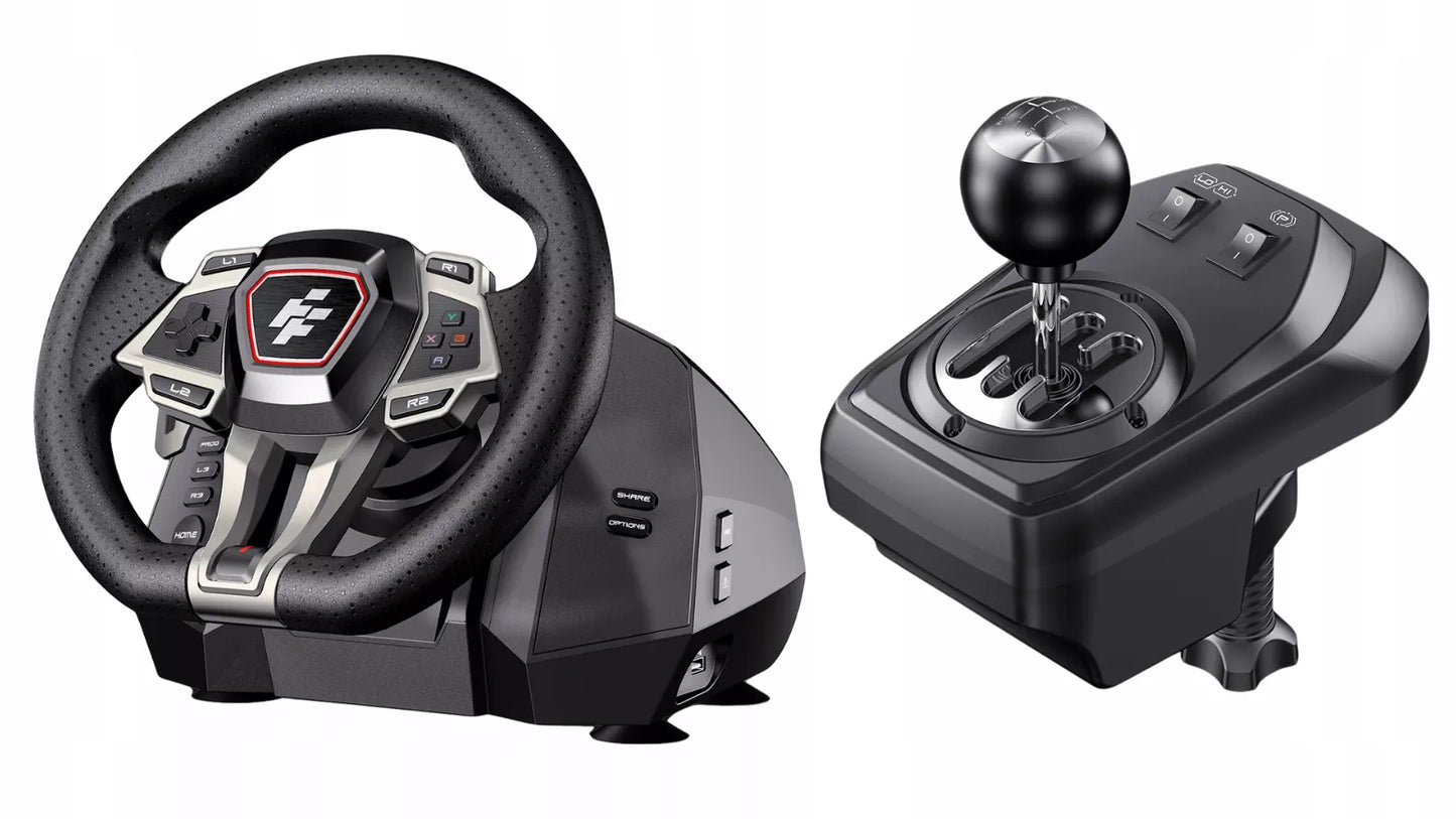 Žaidimų vairas FLASHFIRE IMOLA F107 6 pavaros 900° PC PS5 PS4 Xbox