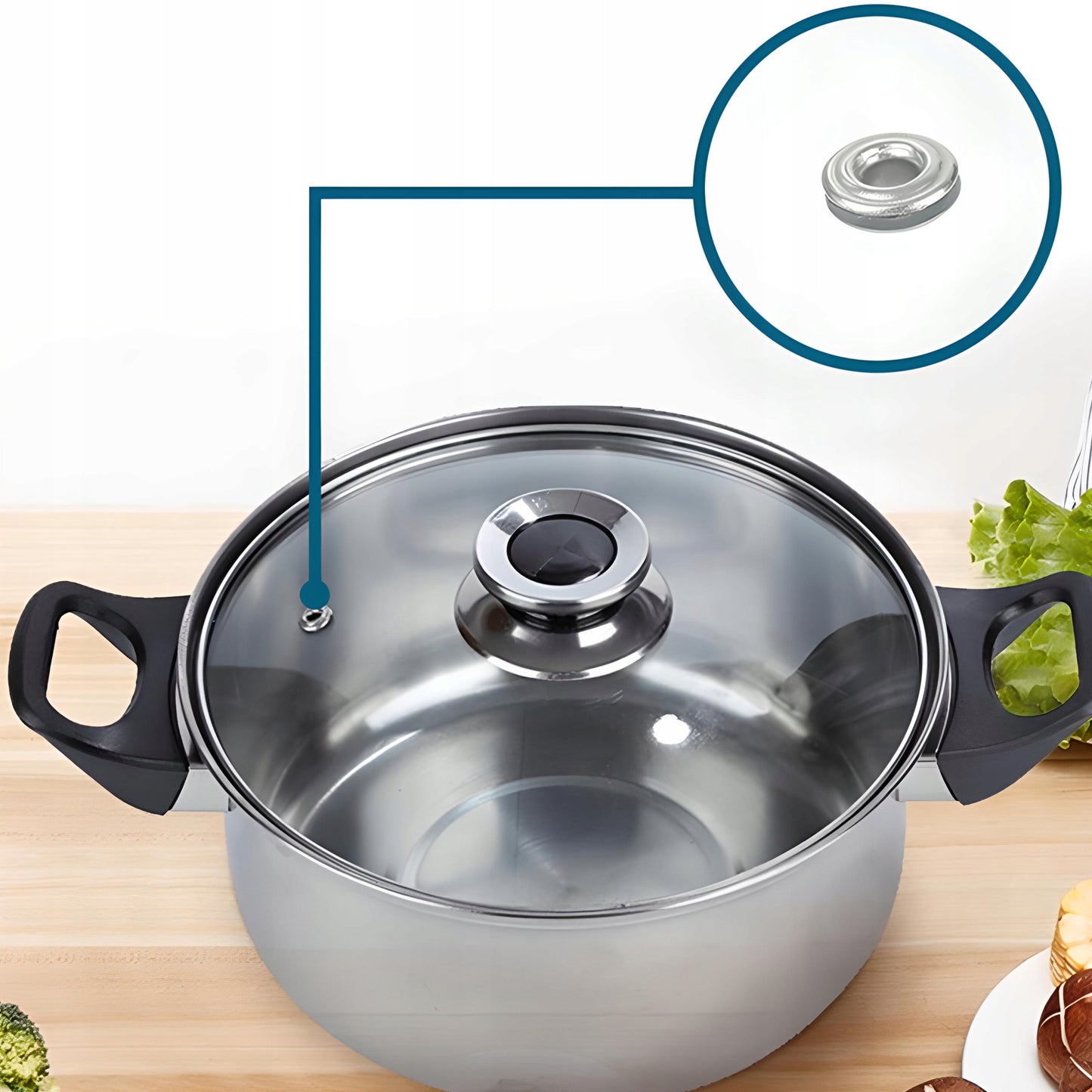 12 vnt. plieninių virtuvės puodų ir keptuvės komplektas su dangteliais