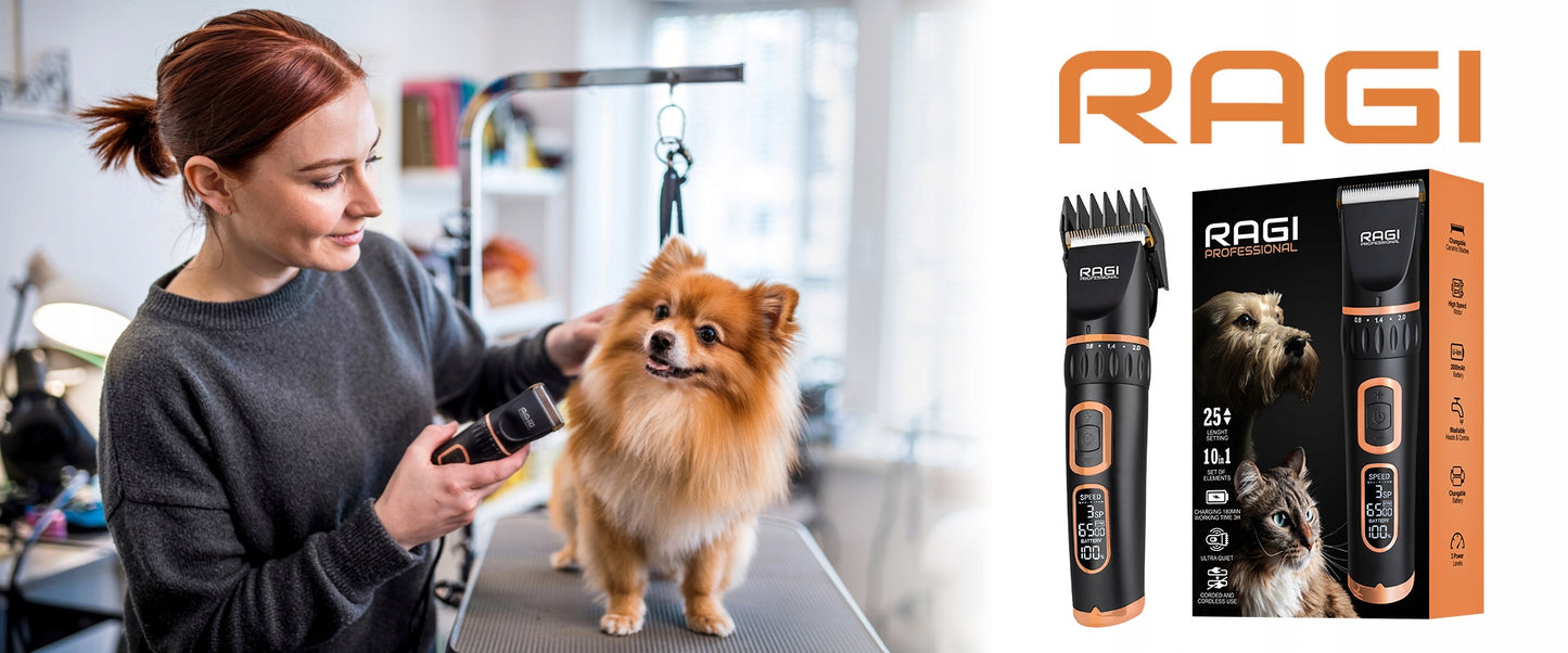 Profesionali šunų kirpimo mašinėlė Tylus augintinio trimmeris - Ragi 12in1
