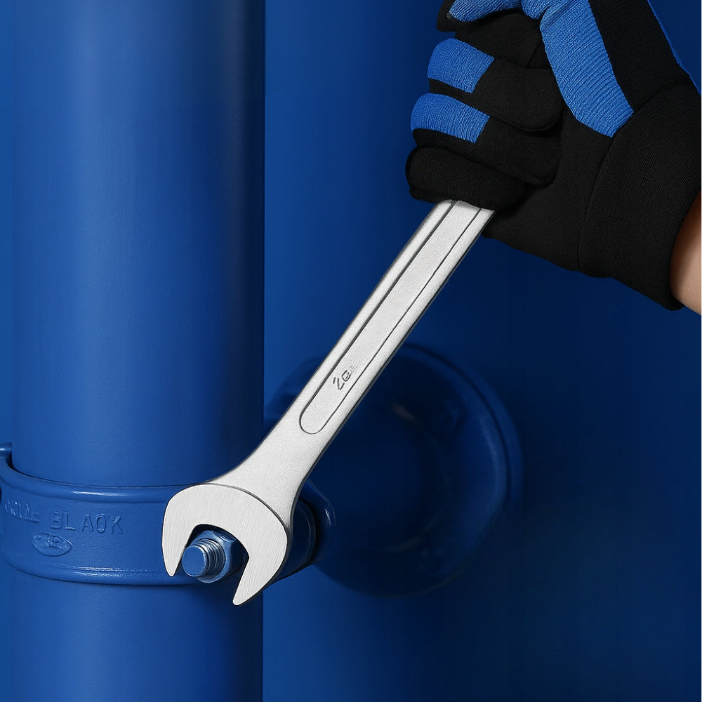 Žiediniai-atsukami veržliarakčiai 8-24, plokščių veržliarakčių komplektas 14 elementų, dėklas