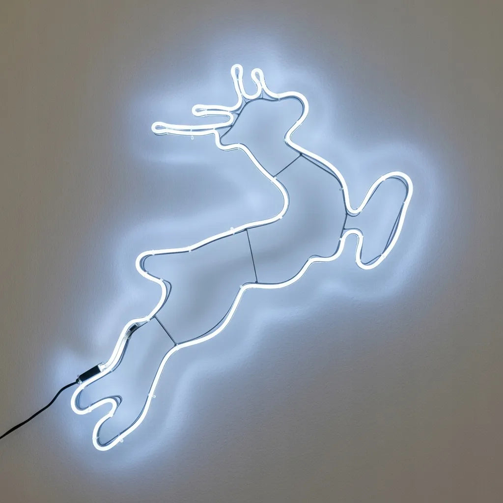 70 cm kabinamas LED šviečiantis elnias langui, šaltai baltas neonas