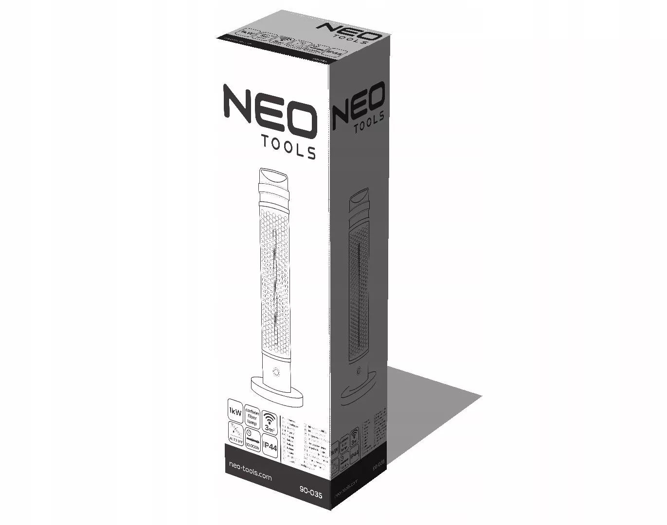 NEO INFRARAUDONŲJŲ SPINDULIŲ RADIATORIUS ŠILDYTUVAS LAUKO TŪRINTIS 1000W 90-035, IP44