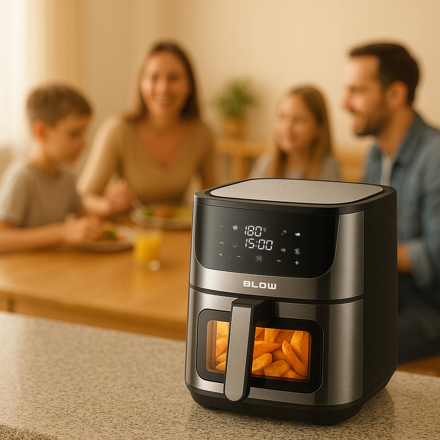 ORO GRYTUVE AIR FRYER, BE ALIEJAUS, DIDELIS XL KORPELIS 8L, 2 kaitinimo elementai, Galingas 2500W