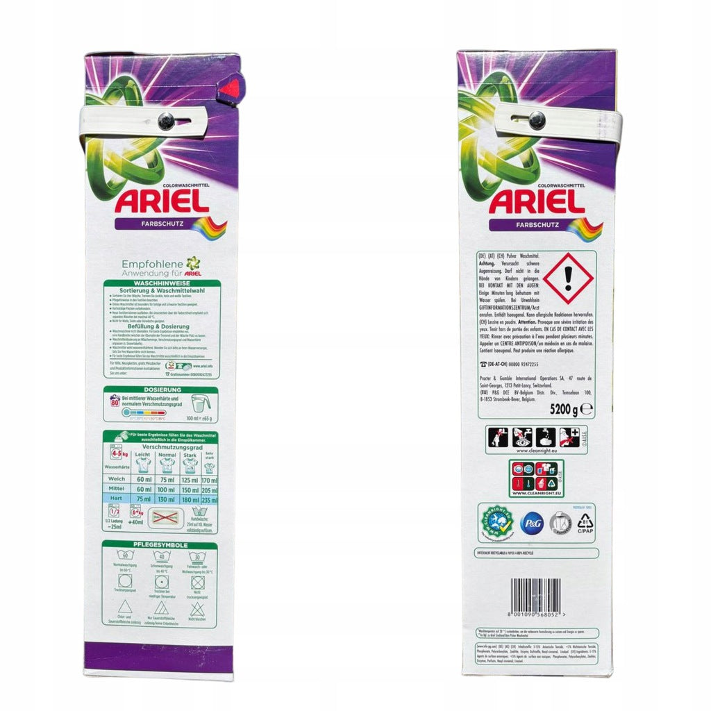 ARIEL skalbylių milteliai spalvotiems audiniams 80 skalbimų VOKIŠKA KOKYBĖ ORIGINALAS 5,2 KG
