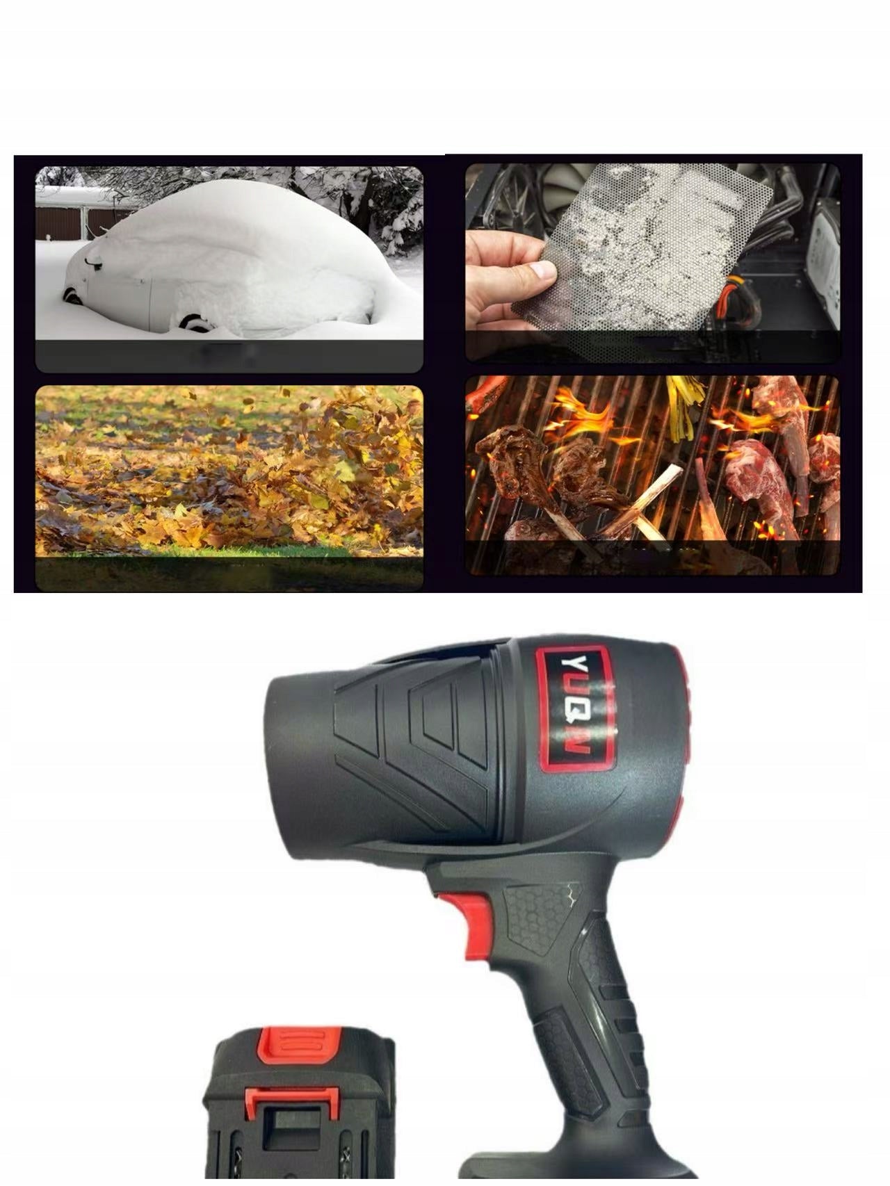 Belaidis akumuliatorinis lapų pūstuvas, turbokompresorius