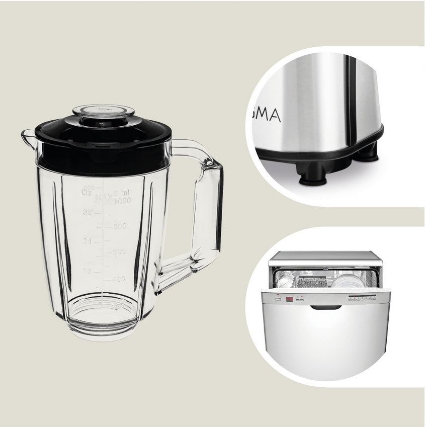 Stiklinis blenderis, kavos malūnėlis, 4in1 mikseris 1050W ZEEGMA