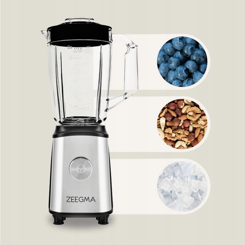 Stiklinis blenderis, kavos malūnėlis, 4in1 mikseris 1050W ZEEGMA