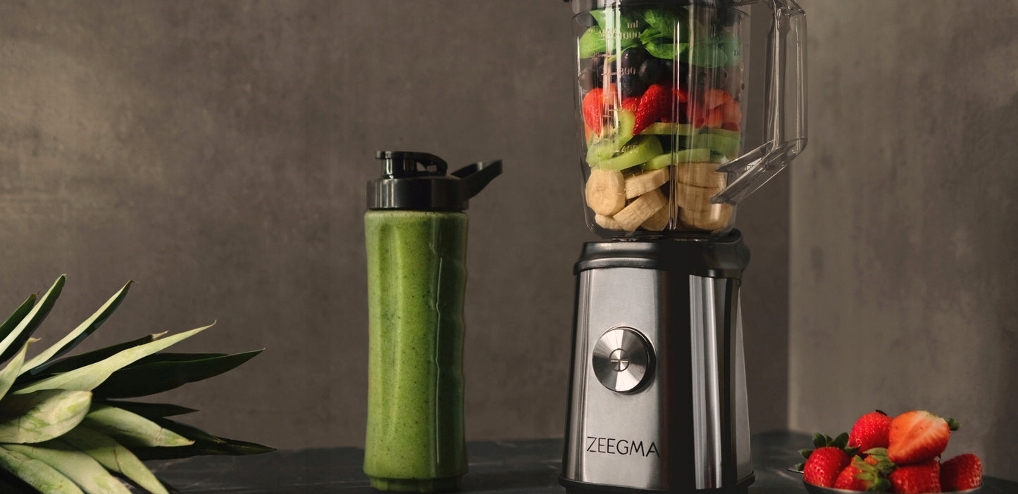 Stiklinis blenderis, kavos malūnėlis, 4in1 mikseris 1050W ZEEGMA