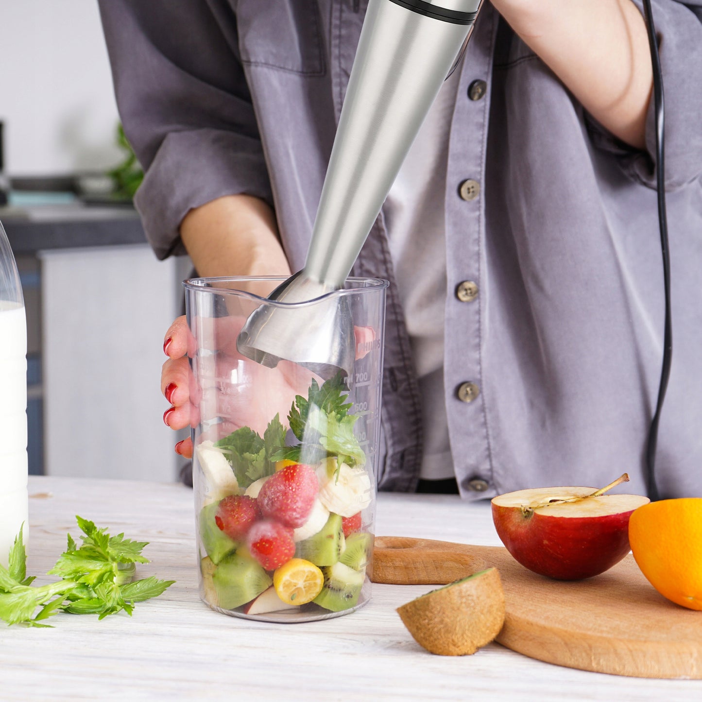 Galingas Daugiafunkcis Rankinis Virtuvinis Maišytuvas Kokteilių Plakiklis TURBO 1200W