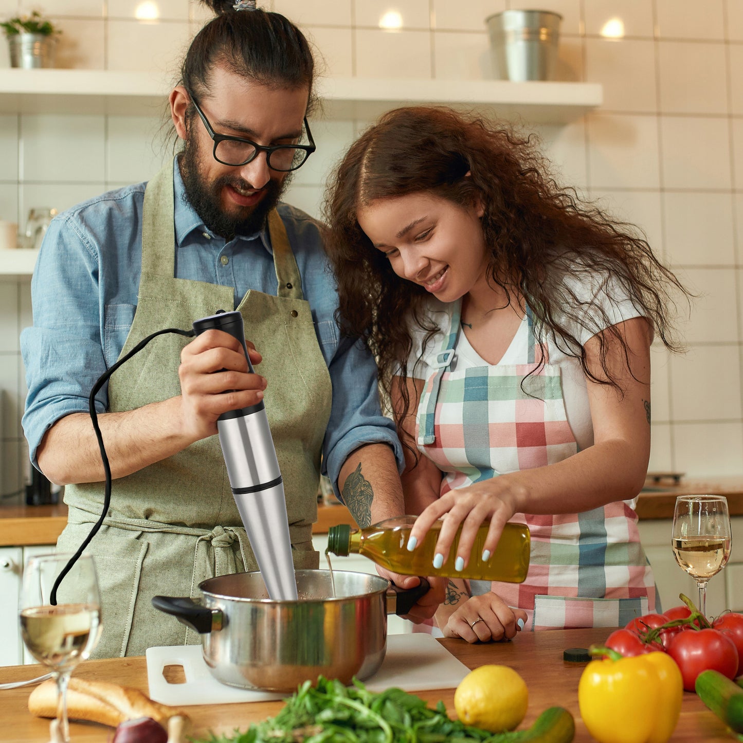 Galingas Daugiafunkcis Rankinis Virtuvinis Maišytuvas Kokteilių Plakiklis TURBO 1200W