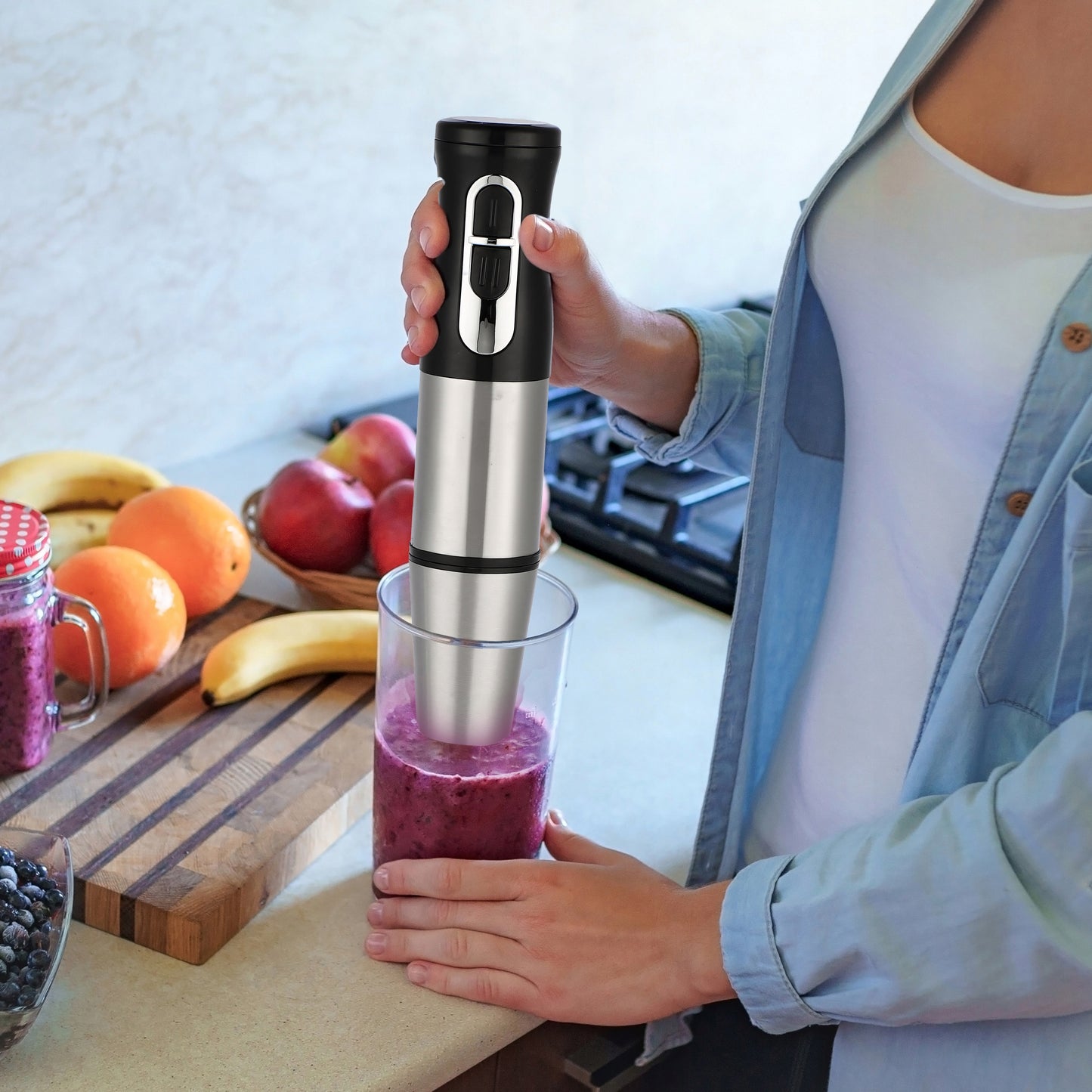 Galingas Daugiafunkcis Rankinis Virtuvinis Maišytuvas Kokteilių Plakiklis TURBO 1200W