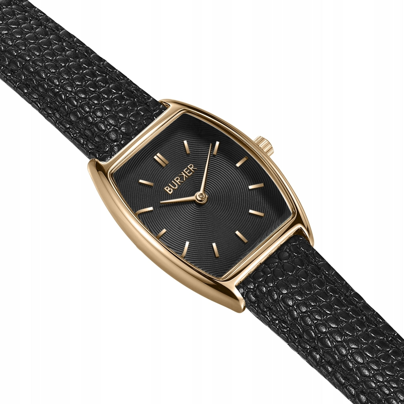 BURKER Moteriškas laikrodis - Odinis dirželis - Grace Aukso ir juodos odos