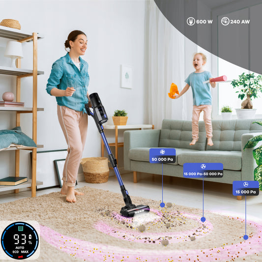 Belaidis vertikalus dulkių siurblys VOKSAR V11s 5in1 LED FLEX TUBE HEPA