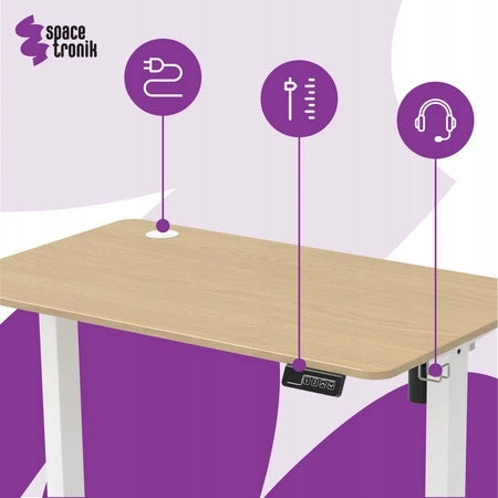 Elektrinis reguliuojamas stalas 120x60 cm, aukščio reguliavimas 72-118 cm Spacetronik