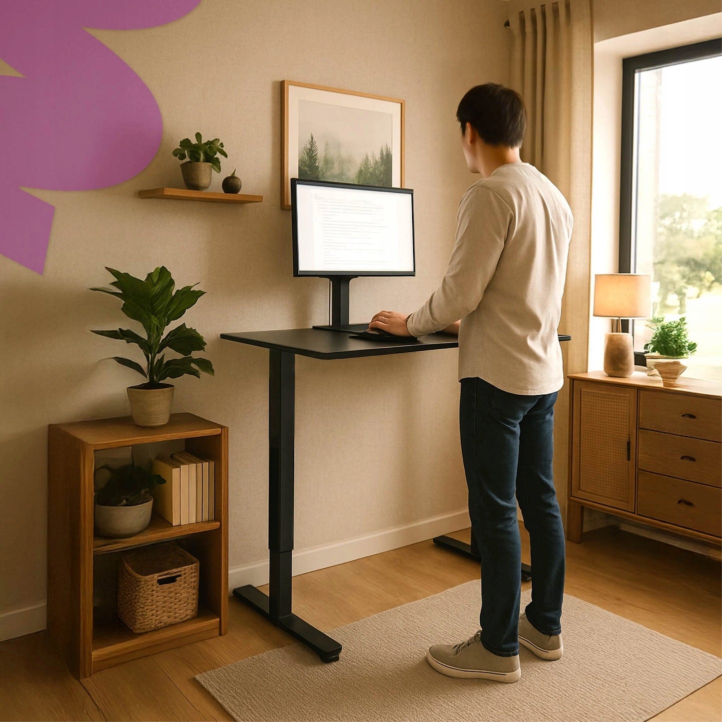 Elektrinis reguliuojamas stalas 120x60 cm, aukščio reguliavimas 72-118 cm Spacetronik