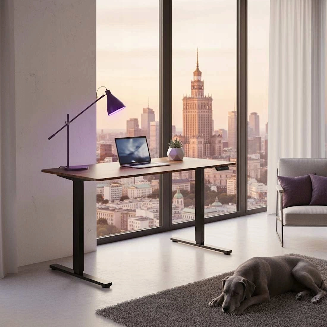 Elektrinis reguliuojamas stalas 160x80, aukščio reguliavimas 73-118 Spacetronik