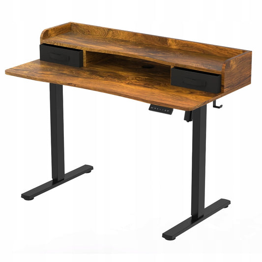 Elektrinis reguliuojamo aukščio stalas 120x60 USB Spacetronik loft rusty ąžuolas