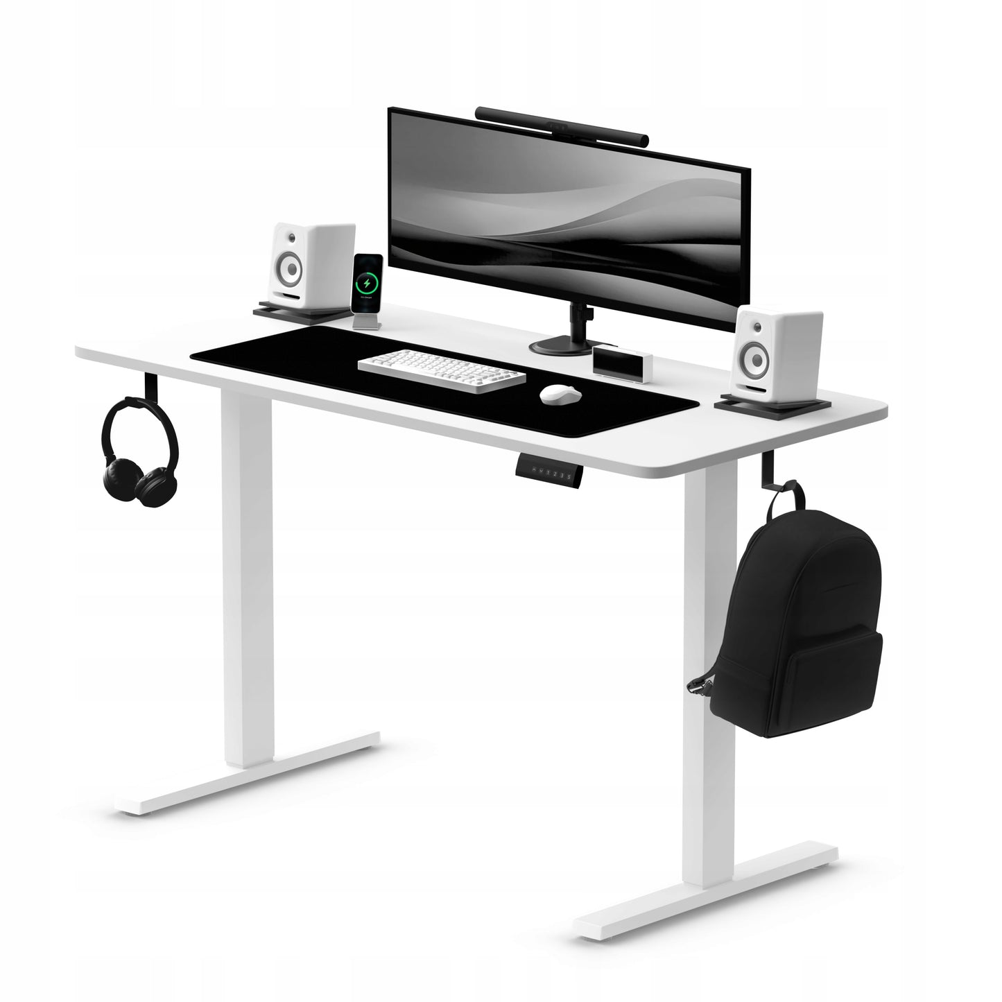 Elektrinis reguliuojamas stalas Control+ 120/60 LVNSystem baltas reg. 73-122