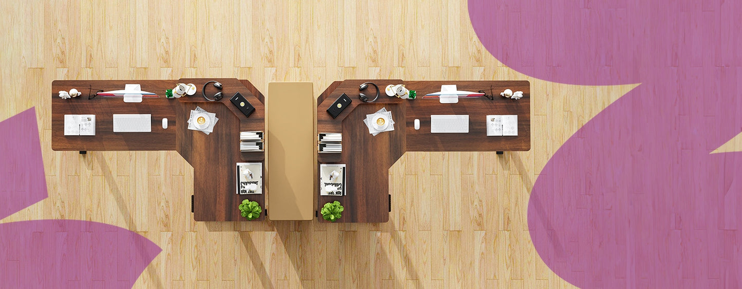 Kampas kompiuterio stalas su stalčiumi DIDELIS 180×120×60cm kairysis dešinysis juodas