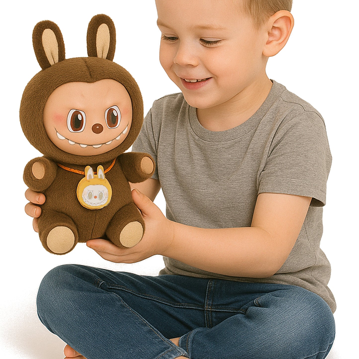 DIDELĖ „LABUBU LA BUBU ZIMONO“ PLIUŠINĖ ŽAISLAS 25CM rudas