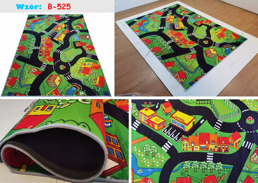 DYWAN Vaikams PRINTED 140x200 Futbolo Aikštelė Kaimas Ūkis Sala Cars Klasės Soft