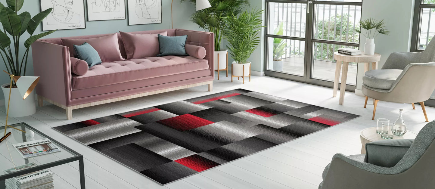 SPALVOTAS KILIMĖLIS 80x150 MODERNI BCF ĮVAIRIŲ RAŠTŲ
