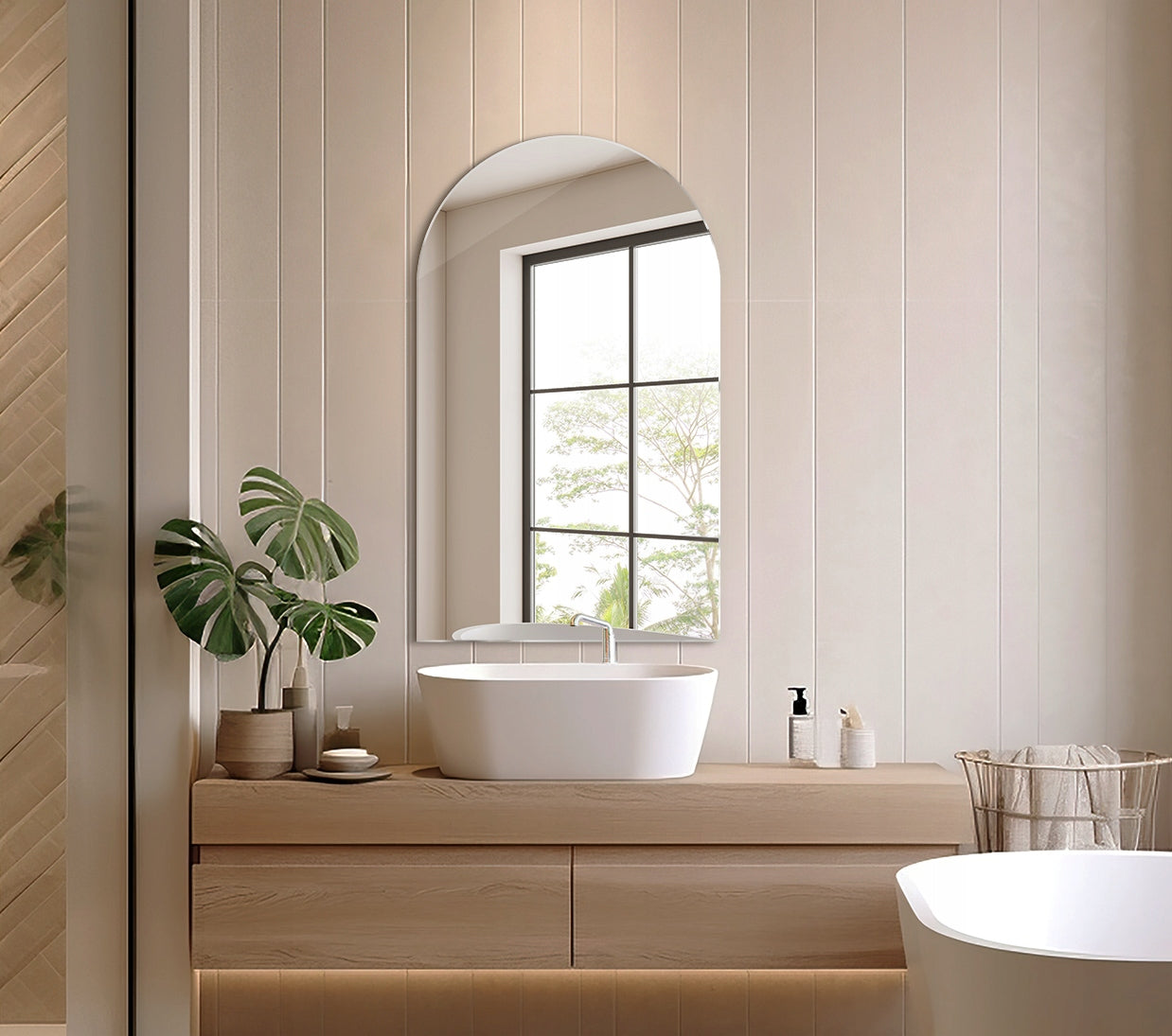 Dekoratyvinis didelis ovalus loftinio stiliaus veidrodis su nuožulniu kraštu montavimui ant sienos 60x100 cm