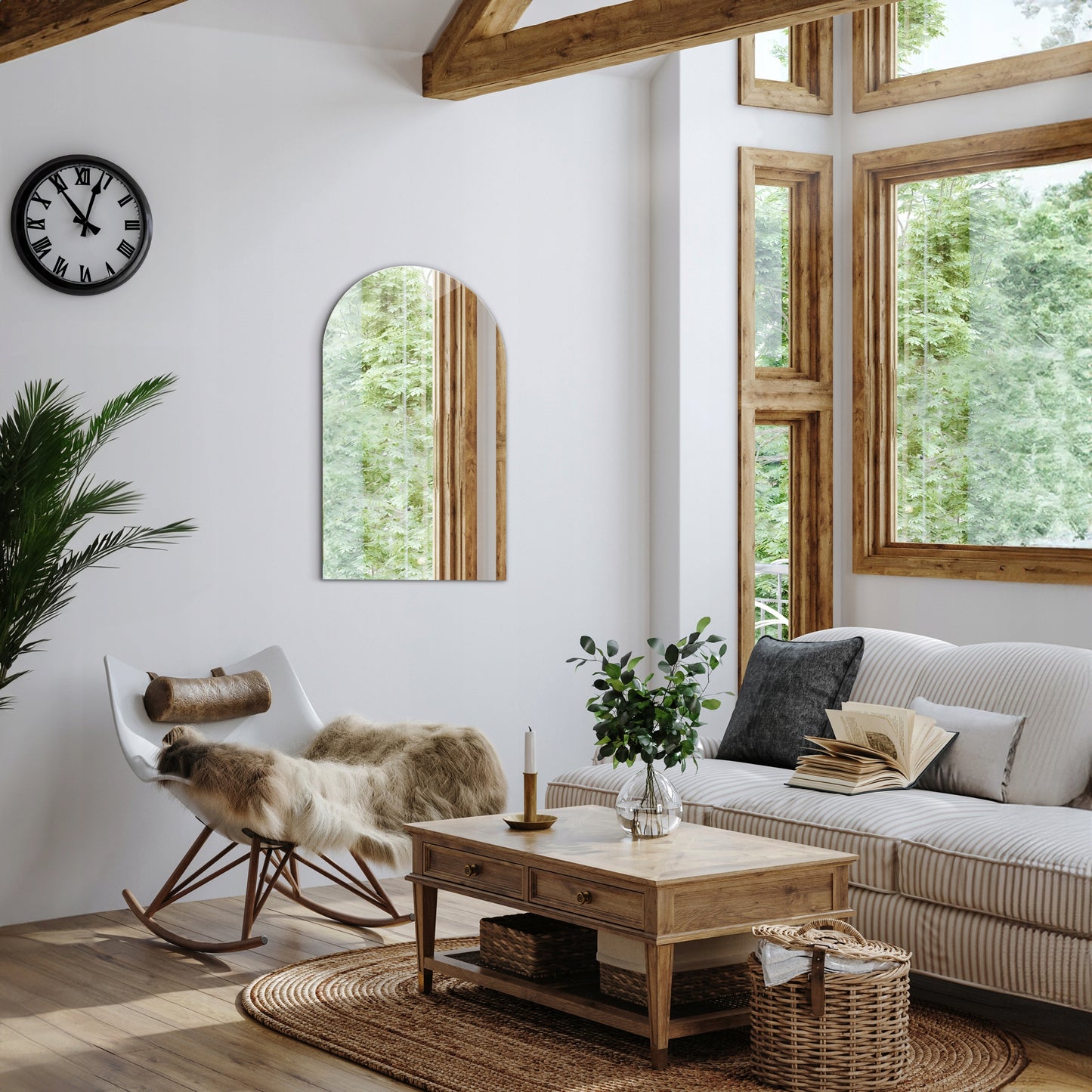 Dekoratyvinis didelis ovalus loftinio stiliaus veidrodis su nuožulniu kraštu montavimui ant sienos 60x100 cm