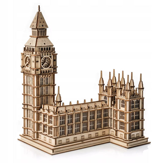Medinis 3D modelis Big Ben Londonas – surenkamos faneros dėlionės