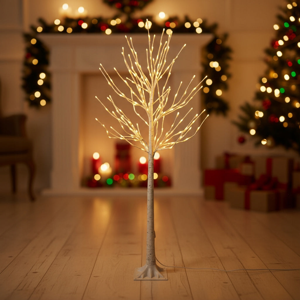 Kalėdinė dekoratyvinė eglutė LED BERŽAS 150 cm, šiltai baltos spalvos lemputės