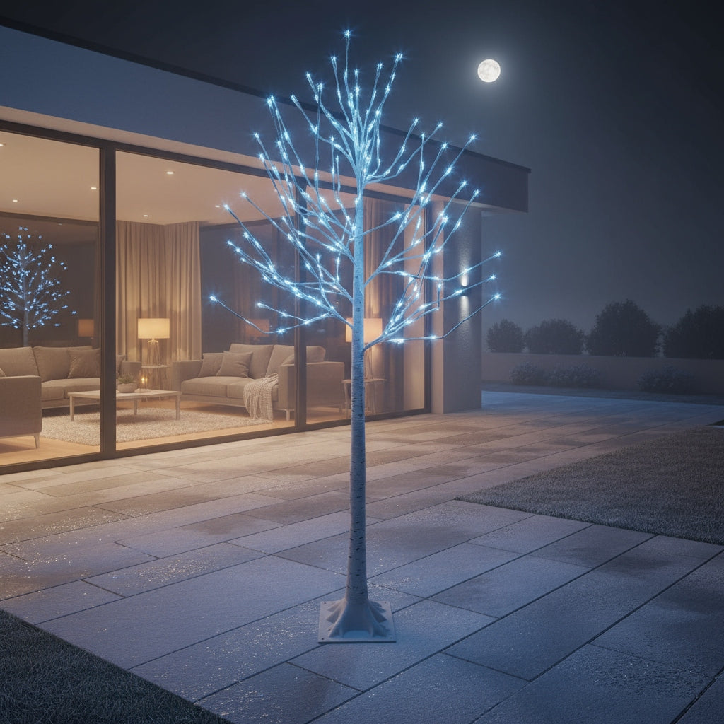 Kalėdinė dekoratyvinė LED eglutė - "Beržas" 150 cm, vėsiai baltos švieselės