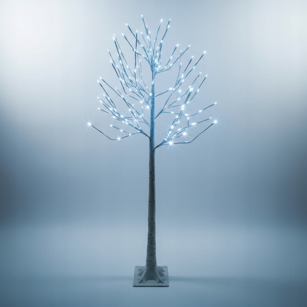 Kalėdinė dekoratyvinė LED eglutė - "Beržas" 150 cm, vėsiai baltos švieselės