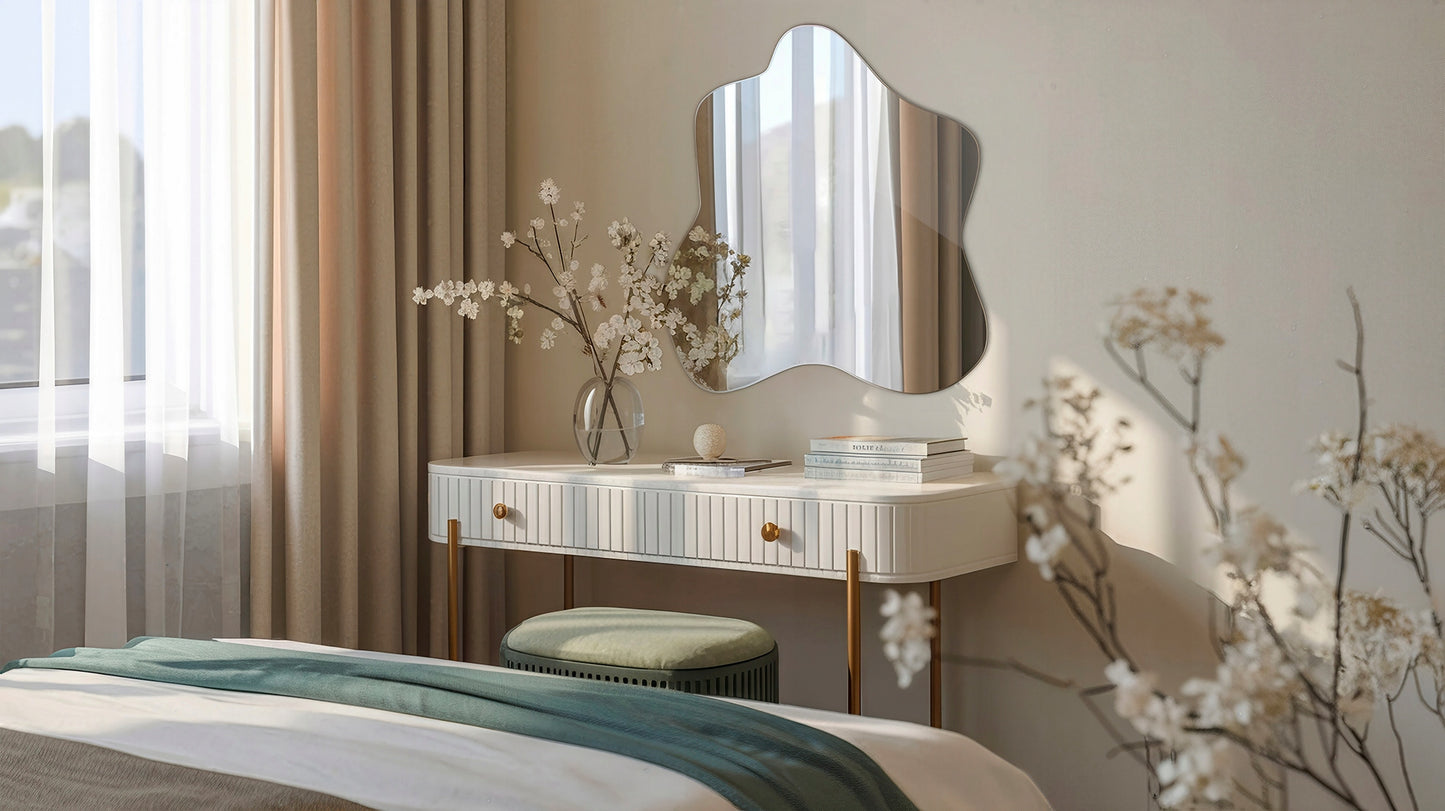 Didelis dizainerio netaisyklingas modernus organinis veidrodis dėmė 77x77