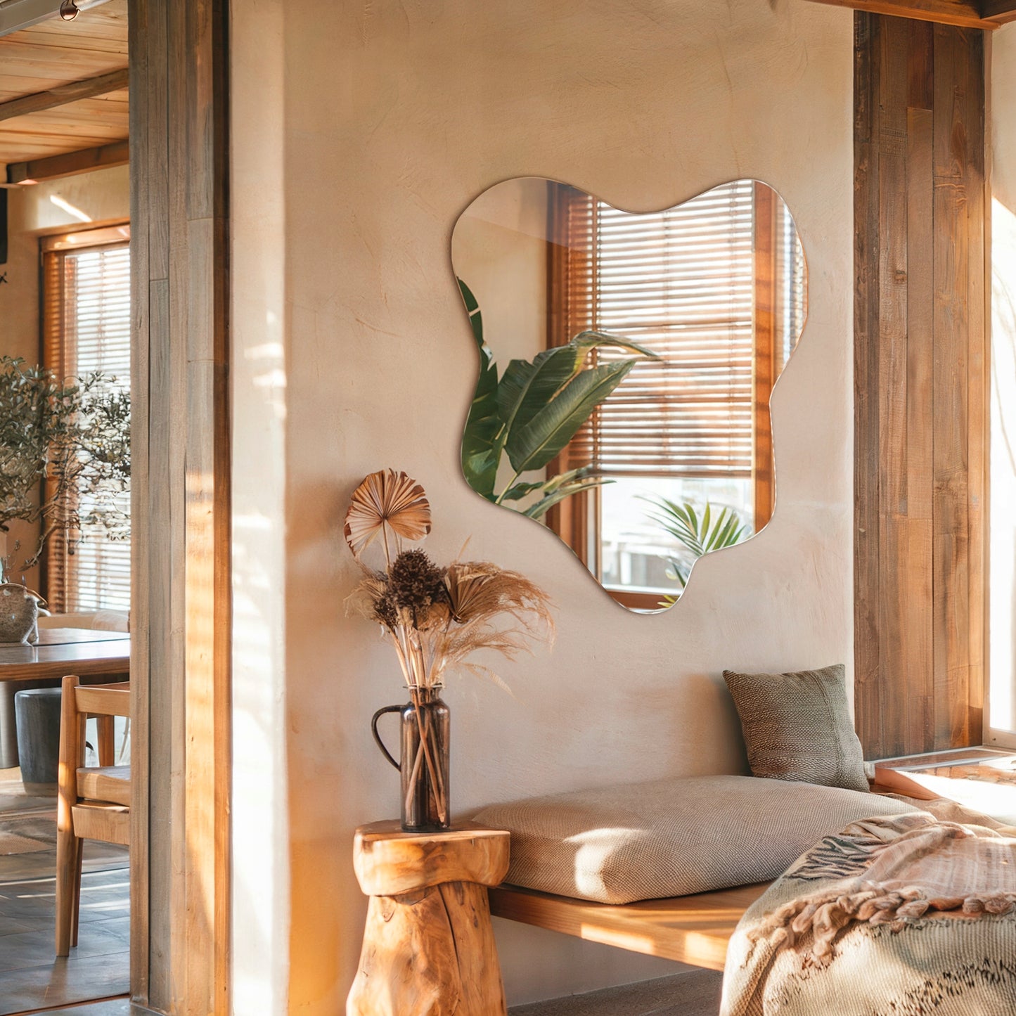 Didelis dizainerio netaisyklingas modernus organinis veidrodis dėmė 77x77