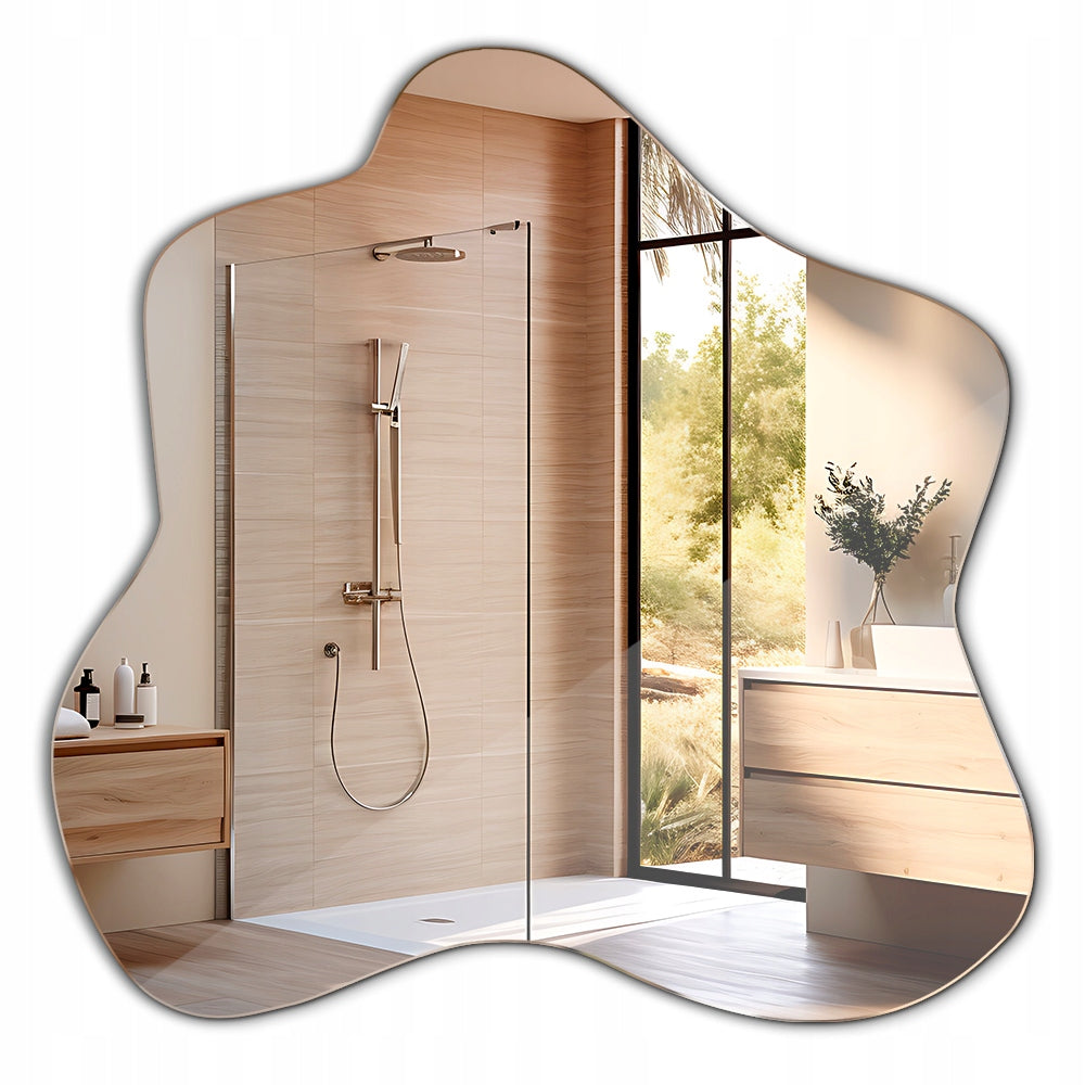 Didelis dizainerio netaisyklingas modernus organinis veidrodis dėmė 77x77