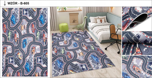 Kilimas FLANNEL 160x230 Spausdintas Vaikams Neslystantis Madingas Žaidimų