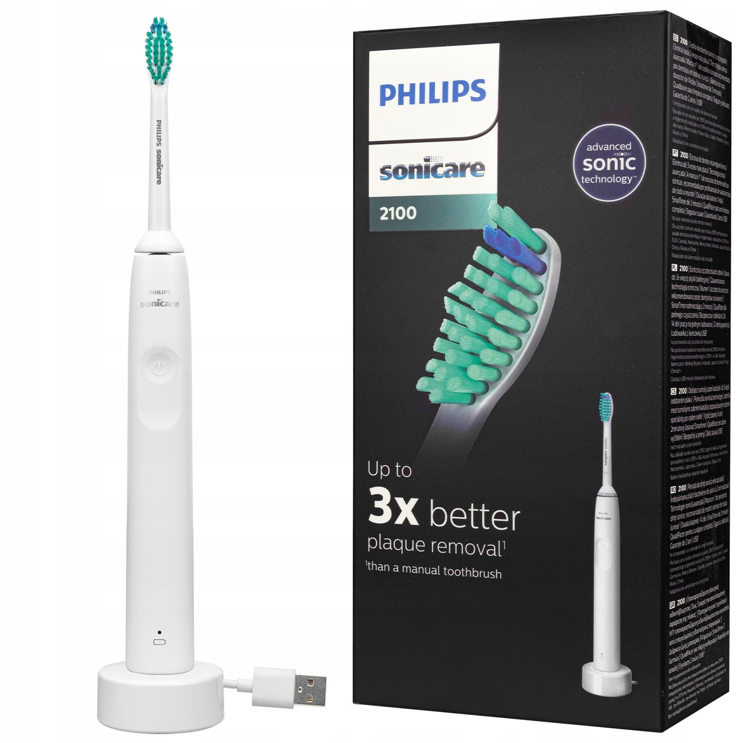 Elektrinis sonic dantų šepetėlis PHILIPS SONICARE HX3651/13 Balta
