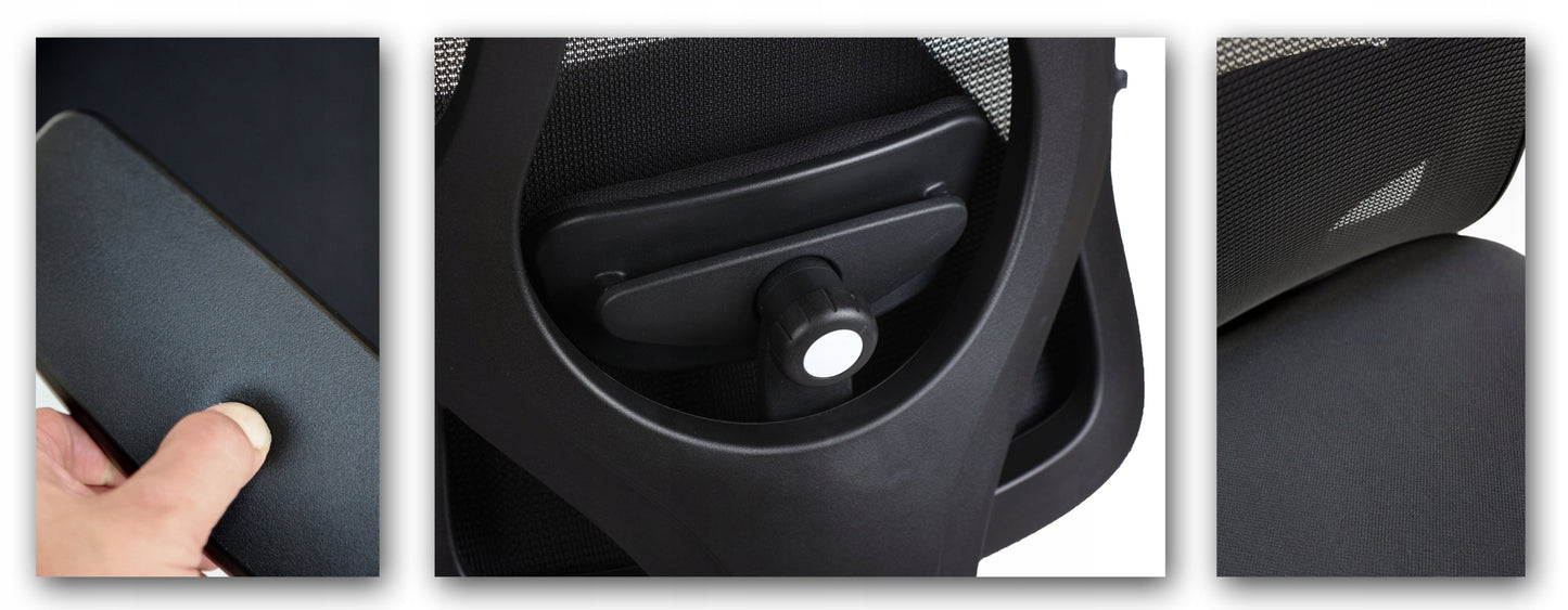 Ergonomiška biuro kėdė FXB004 su reguliuojamais porankiais ir galvos atrama, BHP