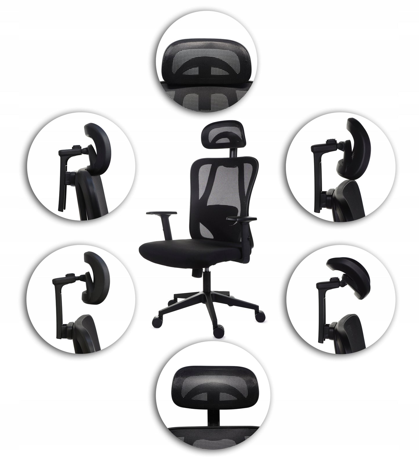 Ergonomiška biuro kėdė FXB004 su reguliuojamais porankiais ir galvos atrama, BHP