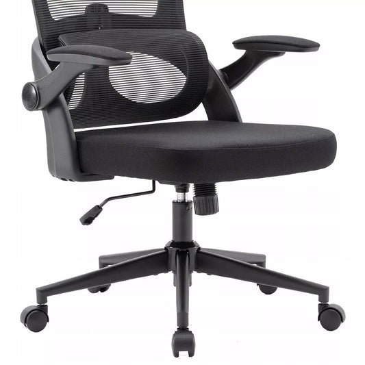Ergonomiška biuro kėdė, juoda Spacetronik, atrama nugarai