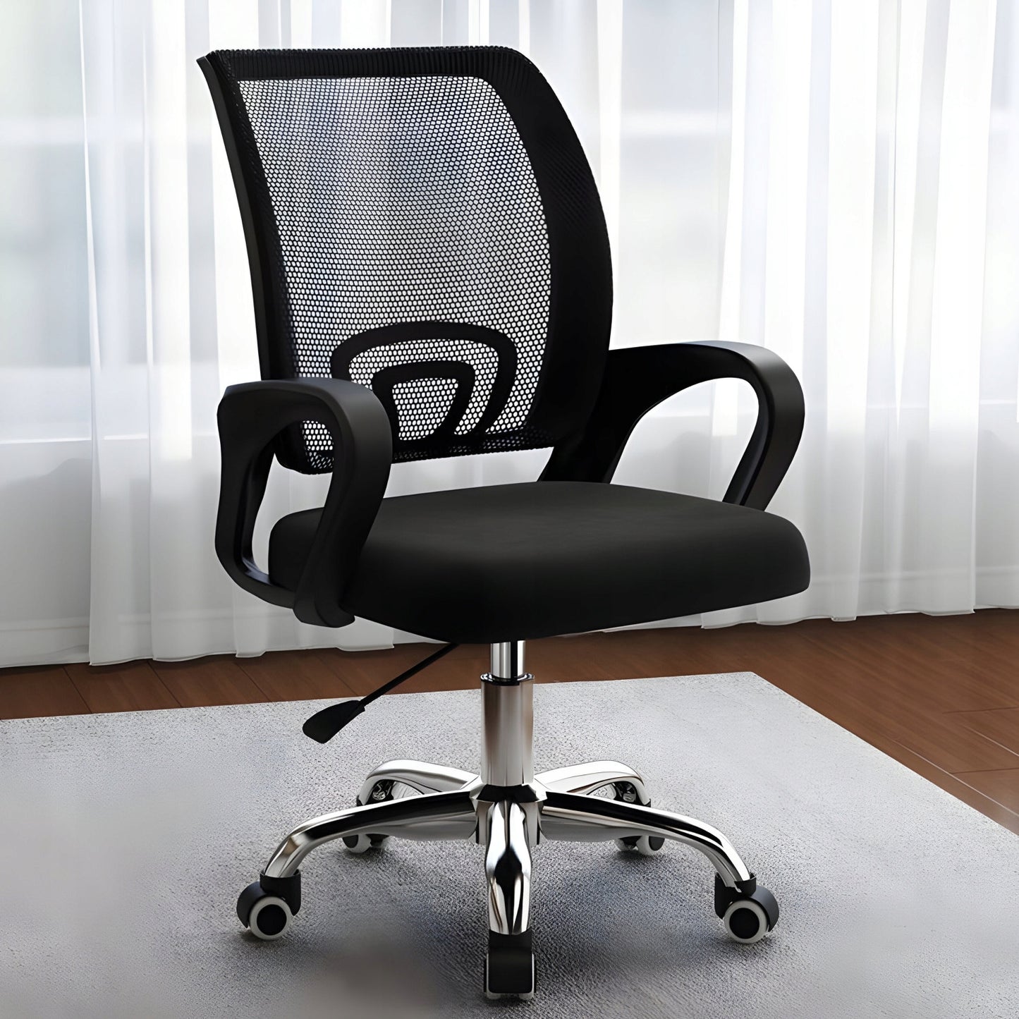 Biuro kėdė su mikro tinkleliu, juoda, 150 kg