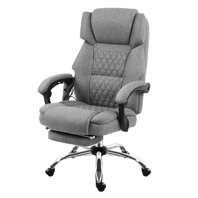 BIURO SUKAMA KĖDĖ MASTER SU KOJŲ ATRAMA IR PREMIUM MASAVIMO PAGALVE PILKA MASTER