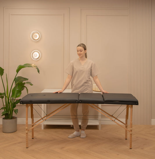 Grožio procedūrų fotelis, sulankstoma masažo kušetė, 3 segmentų reguliuojamas