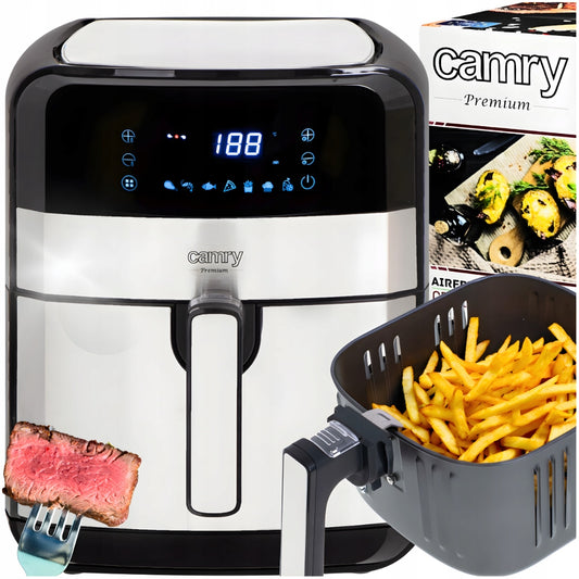 Bekondensinis gruzdintuvas 5L Airfryer 9 PROGRAMOS laikmatis LED Camry CR6311