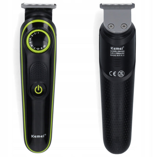 Vyriškas skustuvas, barzdos ir plaukų kirpimo mašinėlė, 5in1 rinkinys, KEMEI, BARBER, USB